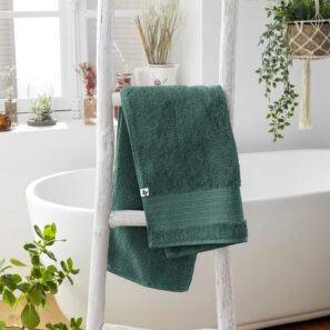 Serviette de toilette 50 x 90 cm Éponge unie GARANCE Emeraude
