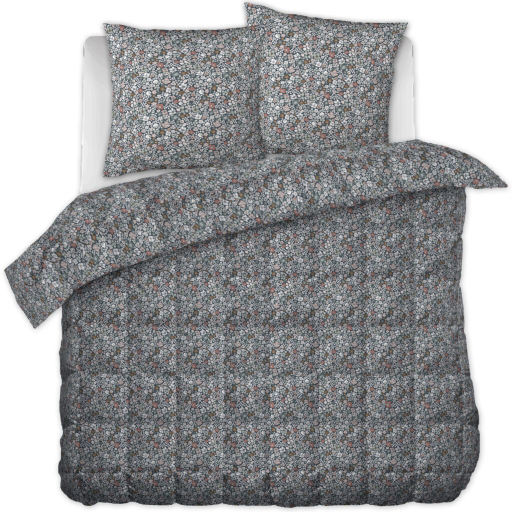 Couette imprimée 260 x 240 cm + 2 taies d'oreiller 60 x 60 cm Coton imprimé MALIA