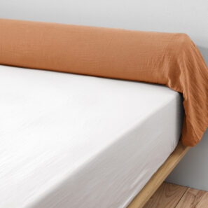 Kopfkissenrolle 85 x 185 cm Baumwollgaze GAIA Aprikose farbe