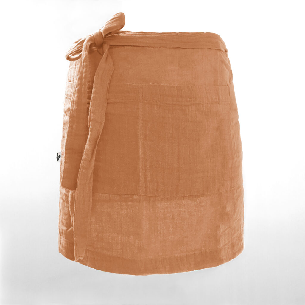 Tablier serveur 45 x 80 cm Gaze de coton unie GAÏA Abricot