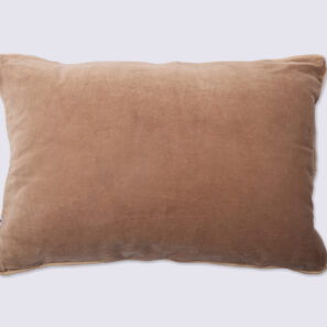 Abnehmbares Kissen 40 x 60 cm aus Baumwollsamt CÉSAR Camel (Braun)