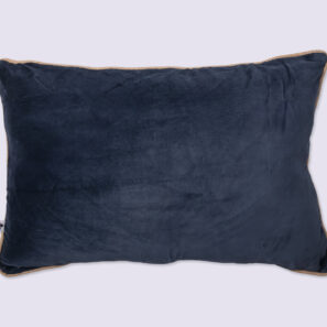 Abnehmbares Kissen 40 x 60 cm aus Baumwollsamt CÉSAR Minuit (Nachtblau)