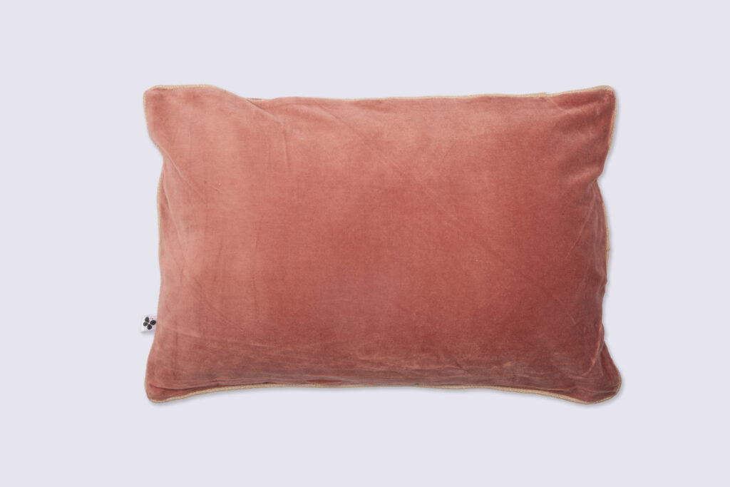 Abnehmbares Kissen 40 x 60 cm aus Baumwollsamt CÉSAR Terracotta (Orange)