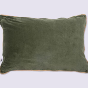 Abnehmbares Kissen 40 x 60 cm aus Baumwollsamt CÉSAR Thym (Kaki)