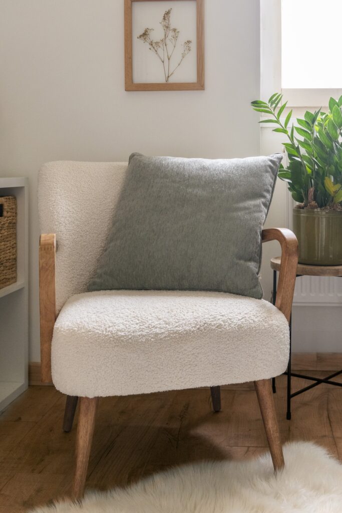 FA - Coussin déhoussable avec passepoil 50 x 50 cm Polyester chenille OSIRIS Kaki