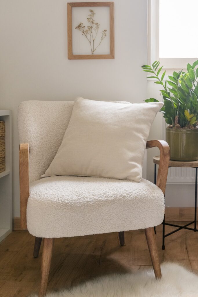 FA - Coussin déhoussable avec passepoil 50 x 50 cm Polyester chenille OSIRIS Sable