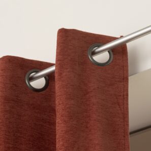 FA - Rideau + 8 oeillets 140 x 240 cm Polyester chenille + polaire OSIRIS Terracotta