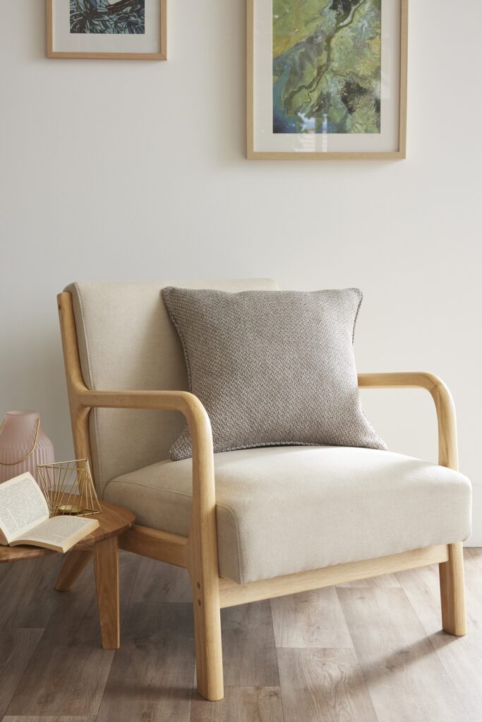 FA - Coussin déhoussable avec passepoil Galet 50 x 50 cm Polyester fils teints jacquard ATLAS Galet