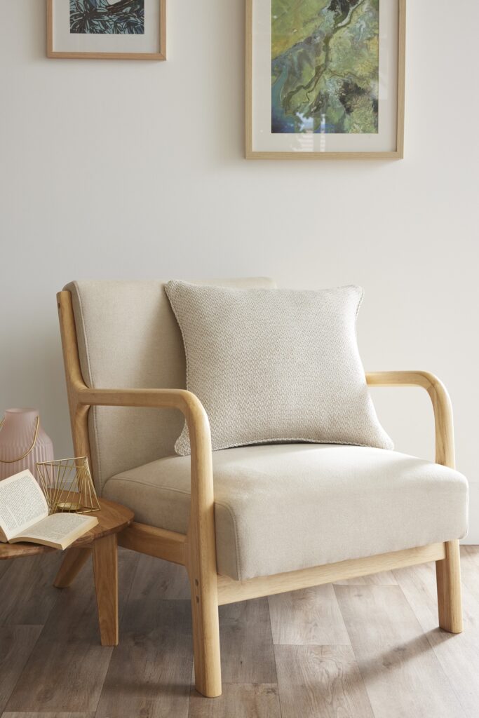 FA - Coussin déhoussable avec passepoil 50 x 50 cm Polyester fils teints jacquard ATLAS Sable