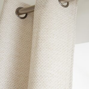 FA - Rideau + 8 oeillets 140 x 240 cm Polyester fils teints jacquard ATLAS Sable