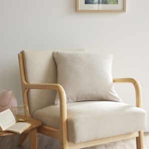 FA - Coussin déhoussable avec passepoil 50 x 50 cm Polyester fils teints jacquard ELIOS Taupe