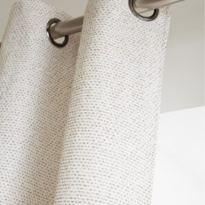 FA - Rideau + 8 oeillets 140 x 240 cm Polyester fils teints jacquard ELIOS Ivoire