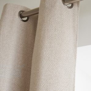 FA - Rideau + 8 oeillets 140 x 240 cm Polyester fils teints jacquard ELIOS Taupe