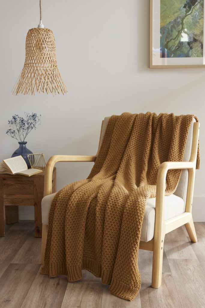 FA - Plaid 125 x 150 cm Polyester tricot uni OLYMPIA Camel