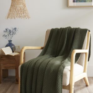 FA - Plaid 125 x 150 cm Polyester tricot uni OLYMPIA Kaki