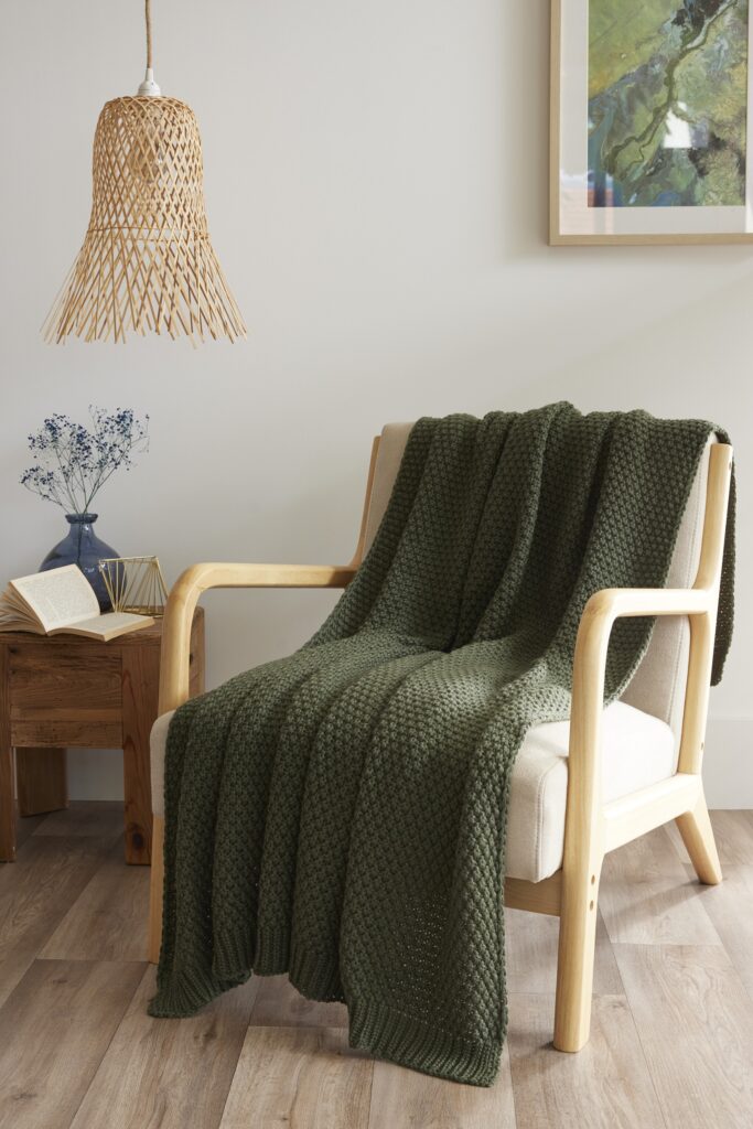 FA - Plaid 125 x 150 cm Polyester tricot uni OLYMPIA Kaki