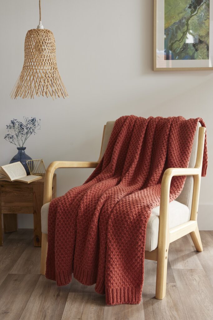 FA - Plaid 125 x 150 cm Polyester tricot uni OLYMPIA Terracotta