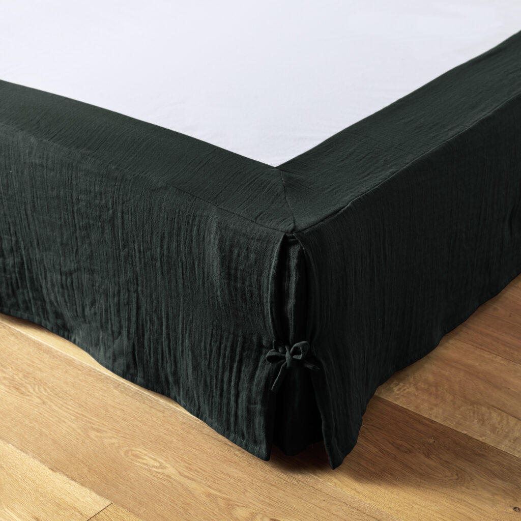 Cache-sommier 140 x 190 cm Gaze de coton unie GAÏA Sapin
