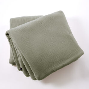 Bout de lit 90 x 220 cm Gaze de coton unie INA Romarin