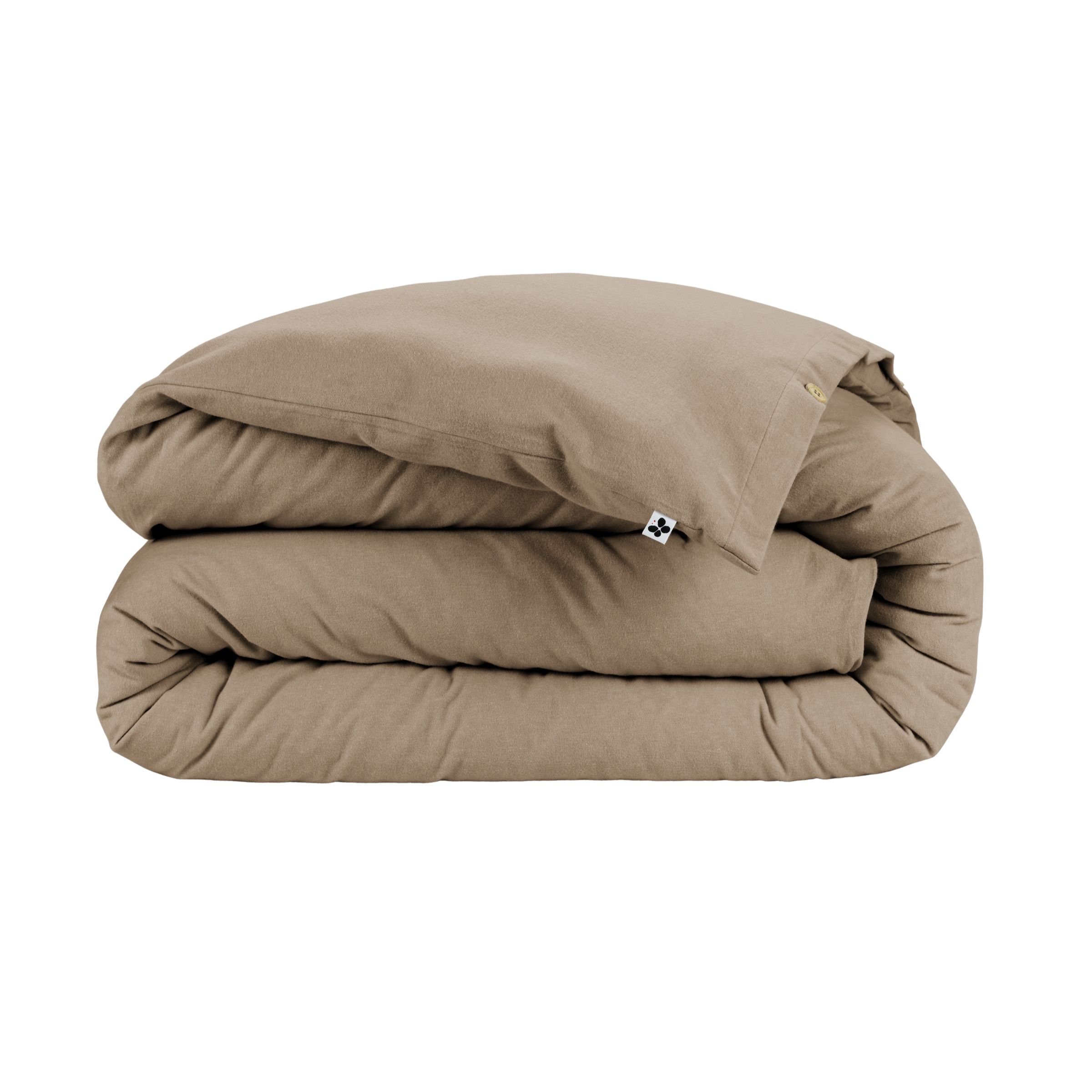 Housse de couette 240 x 240 cm Flanelle unie CANDICE Ficelle